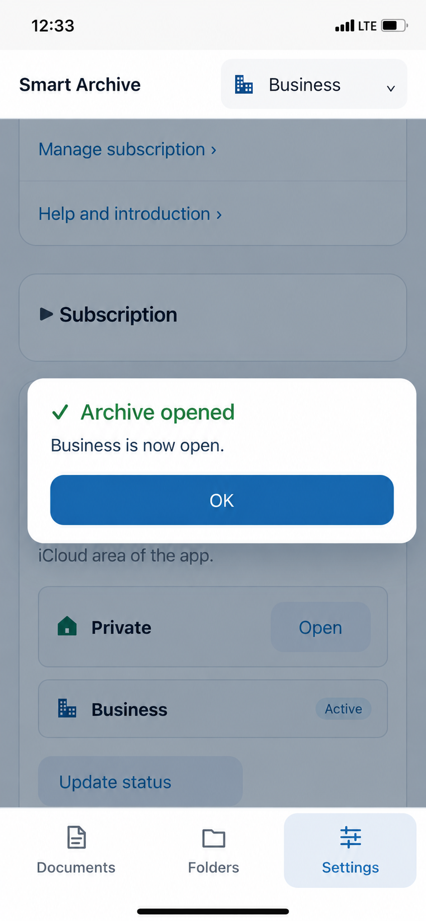 Message: archive opened