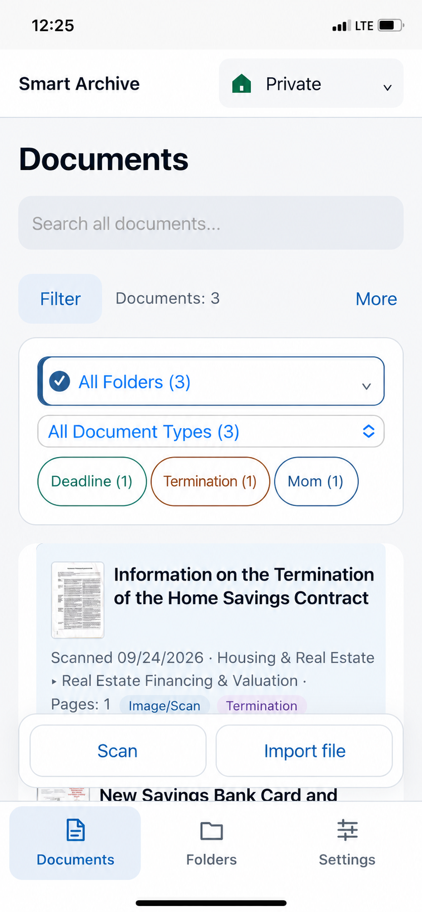 Search field and expanded filters