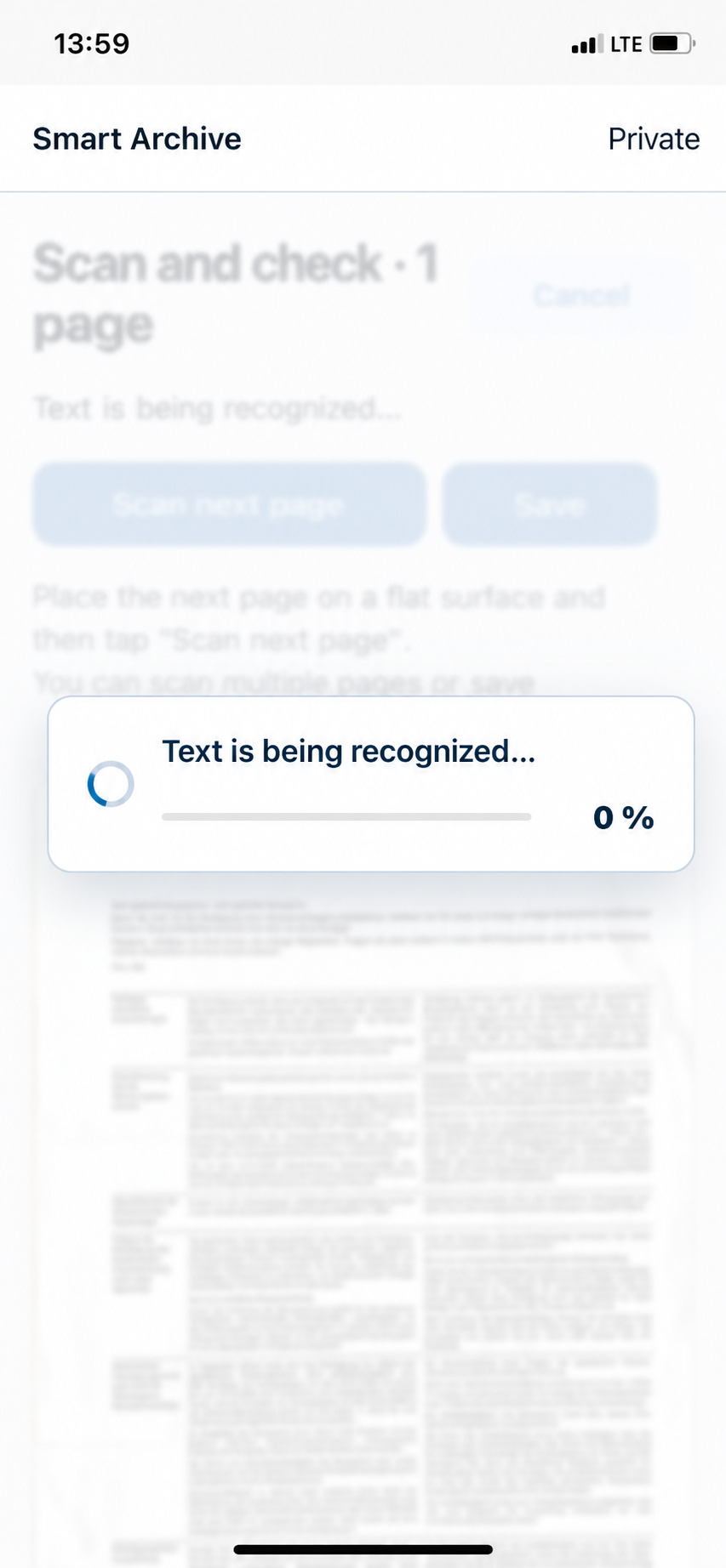Progress: recognising text