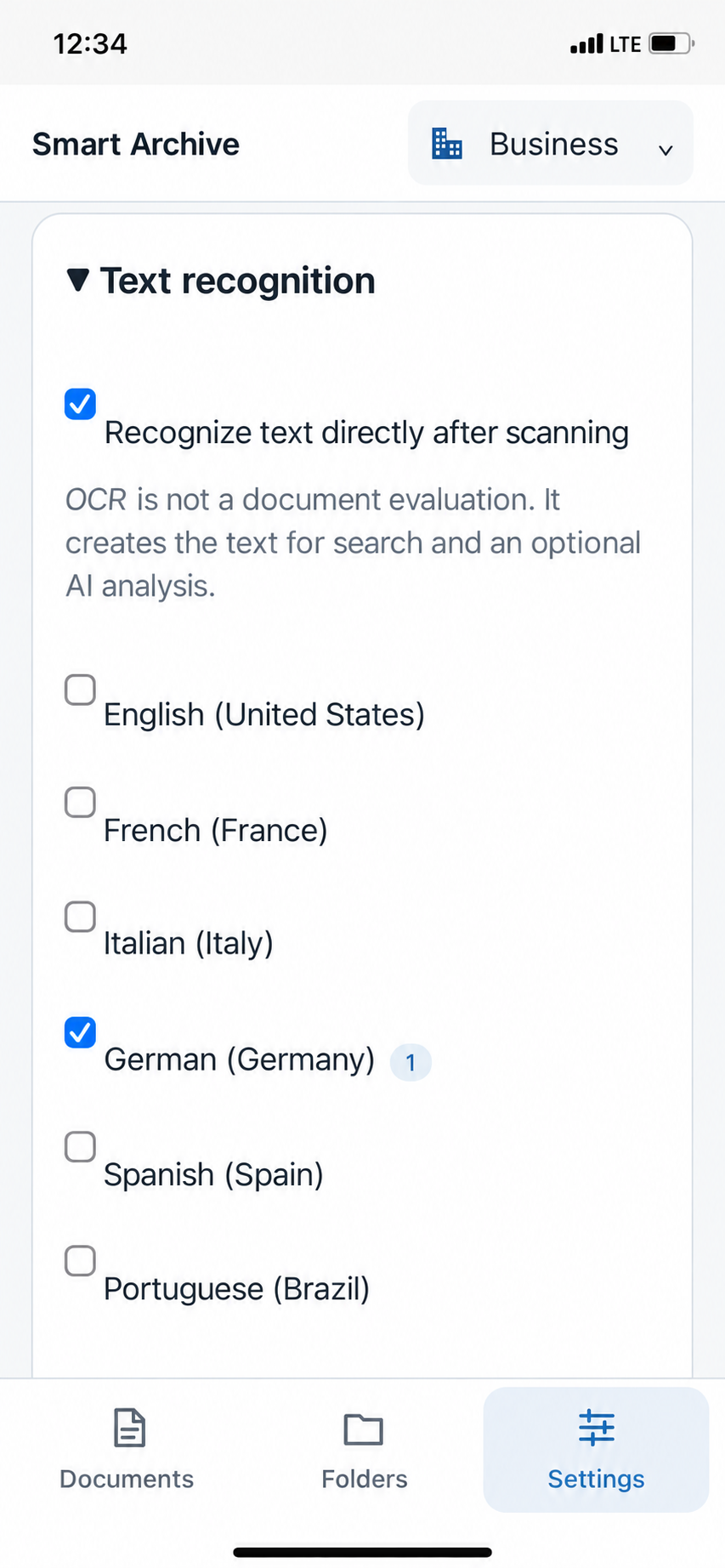 Text recognition with recognition languages