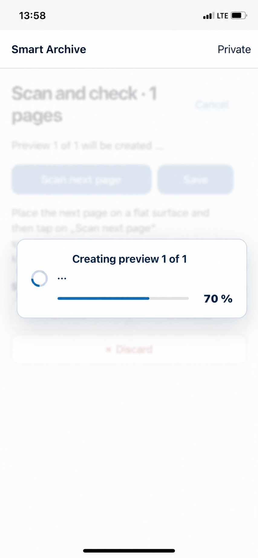 Progress indicator while previews are created