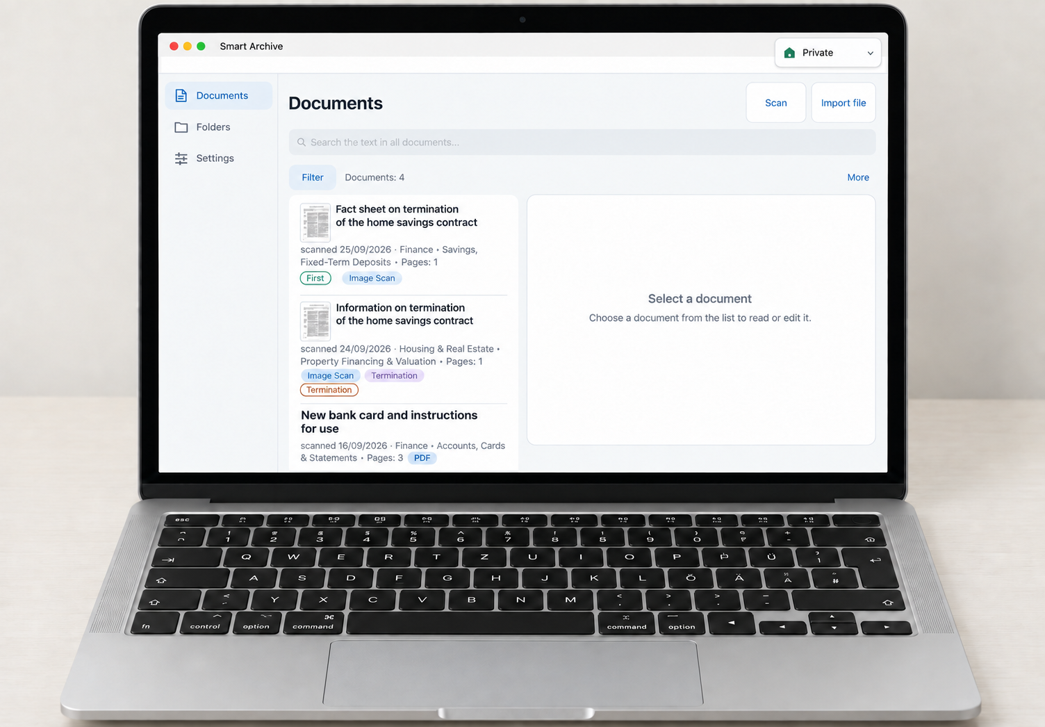 Smart Archive on Mac: documents