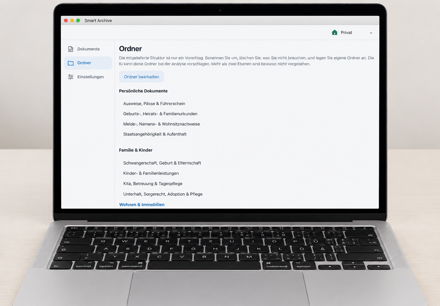 Smart Archive auf dem Mac: Ordner